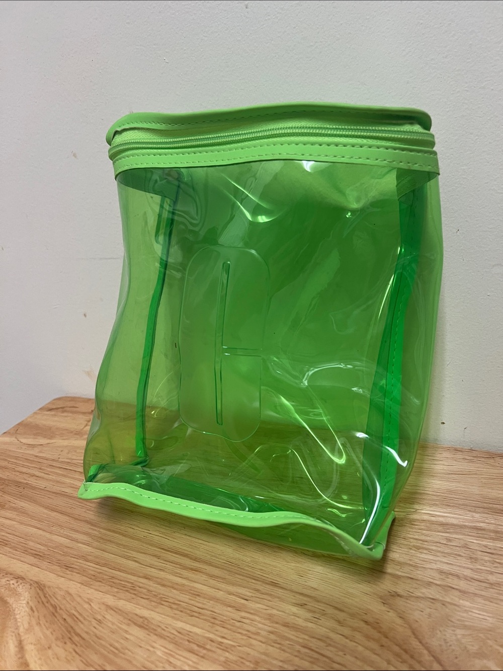 Clinique Neon Green Clear Cosmetic Pouch